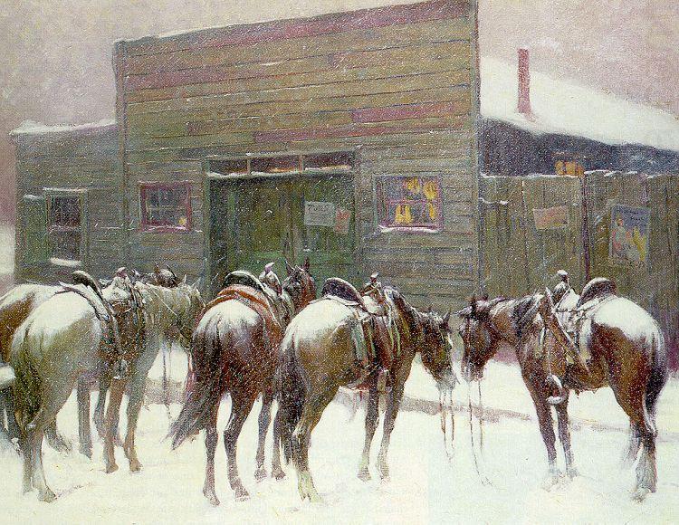 Berninghaus, Oscar Edmund The Faithful Ponies oil painting picture